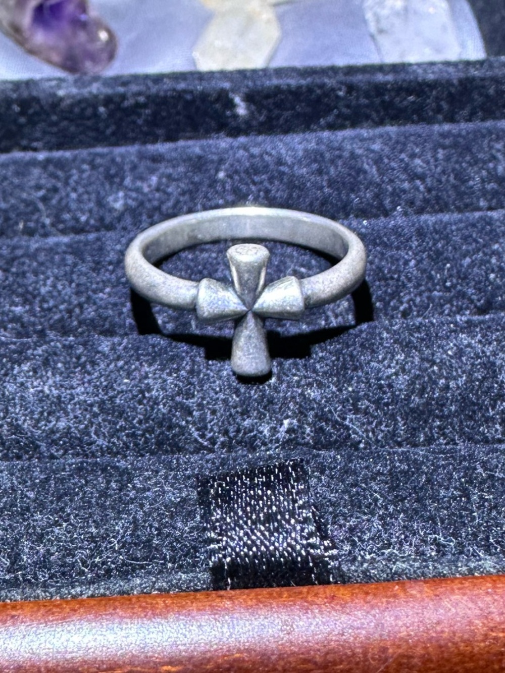 James Avery Minimalist Silver Cross Ring